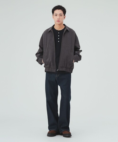 BEAMS HEART(ビームスハート)の「メランジ ジップアップ ブルゾン(ライダースジャケット・メンズ・チャコールグレー/ブラウン・SMALL/LARGE/MEDIUM)」の14枚目の写真