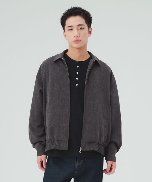 BEAMS HEART(ビームスハート)の「メランジ ジップアップ ブルゾン(ライダースジャケット・メンズ・チャコールグレー/ブラウン・SMALL/LARGE/MEDIUM)」の16枚目の写真