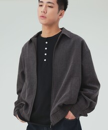 メランジ ジップアップ ブルゾン