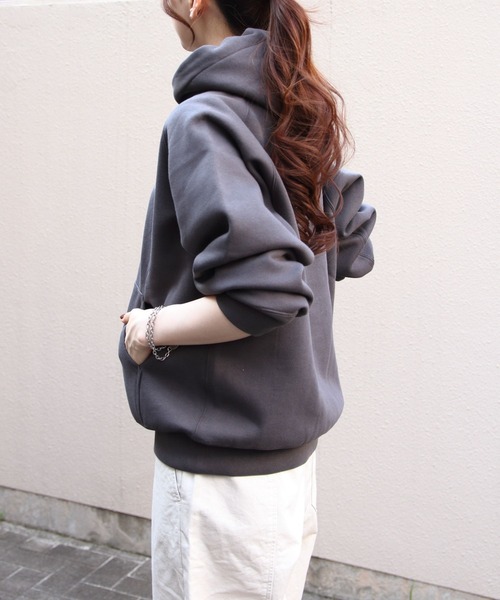 GYMPHLEX（ジムフレックス）の「Gymphlex/ジムフレックス　スウィングスリーブフーデッドプルオーバー　SWING SLEEVE HOODED PULLOVER　GY-C0293 TCF（スウェット・レディース・チャコールグレー/アイボリー/ネイビー/トップグレー・14）」の11枚目の写真