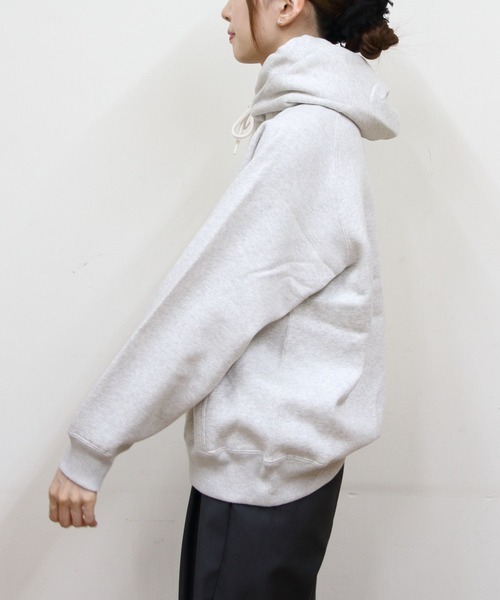 GYMPHLEX（ジムフレックス）の「Gymphlex/ジムフレックス　スウィングスリーブフーデッドプルオーバー　SWING SLEEVE HOODED PULLOVER　GY-C0293 TCF（スウェット・レディース・チャコールグレー/アイボリー/ネイビー/トップグレー・14）」の7枚目の写真