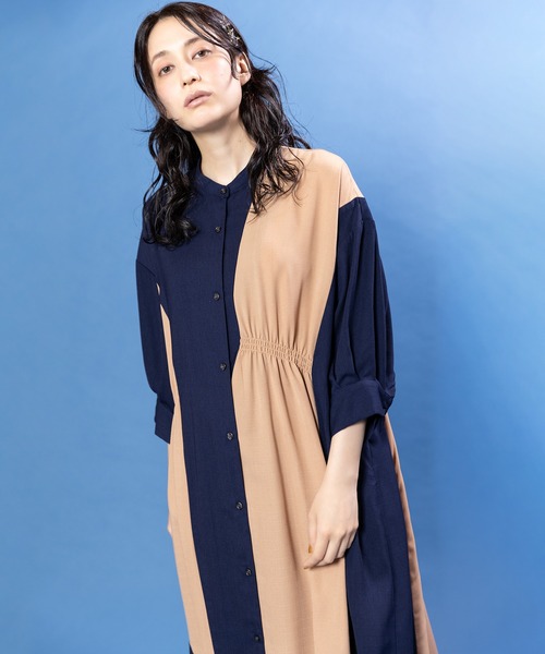 OSMOSIS(オズモーシス)の「バイカラーアシンメトリーワンピース(ワンピース・レディース・ブラック/カーキ/ネイビー・ONE SIZE)」の22枚目の写真