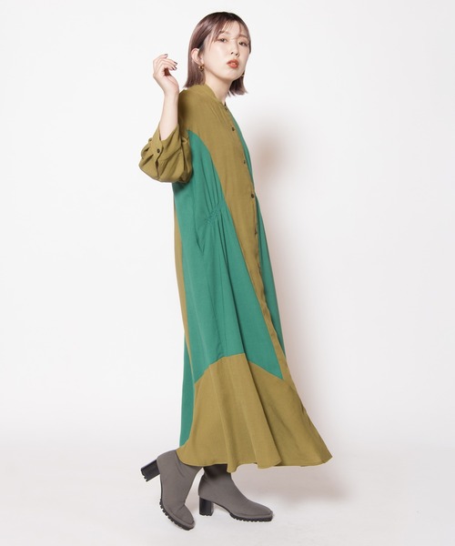 OSMOSIS(オズモーシス)の「バイカラーアシンメトリーワンピース(ワンピース・レディース・ブラック/カーキ/ネイビー・ONE SIZE)」の17枚目の写真