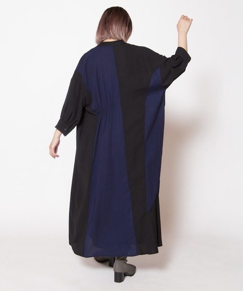 OSMOSIS(オズモーシス)の「バイカラーアシンメトリーワンピース(ワンピース・レディース・ブラック/カーキ/ネイビー・ONE SIZE)」の19枚目の写真