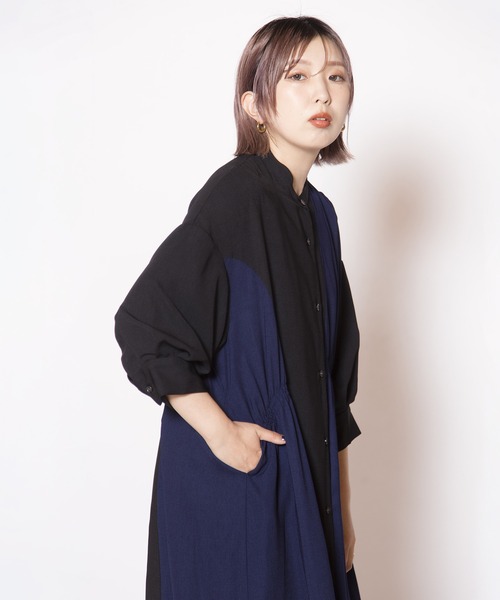 OSMOSIS(オズモーシス)の「バイカラーアシンメトリーワンピース(ワンピース・レディース・ブラック/カーキ/ネイビー・ONE SIZE)」の11枚目の写真