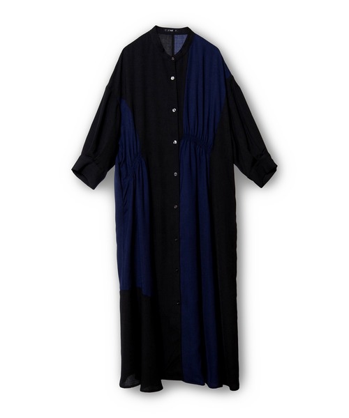 OSMOSIS(オズモーシス)の「バイカラーアシンメトリーワンピース(ワンピース・レディース・ブラック/カーキ/ネイビー・ONE SIZE)」の5枚目の写真