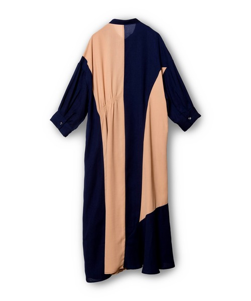 OSMOSIS(オズモーシス)の「バイカラーアシンメトリーワンピース(ワンピース・レディース・ブラック/カーキ/ネイビー・ONE SIZE)」の6枚目の写真