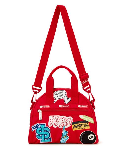 LeSportsac(レスポートサック)の「PW ROUND SM SATCHEL パッチワークレッドラウンドSMサッチェル(ショルダーバッグ・レディース・レッド・FREE)」の6枚目の写真