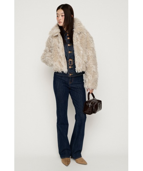 SLY(スライ)の「CURL F/FUR SHORT BZ カールファーショートブルゾン 秋服 冬服(ブルゾン・レディース・アイボリー/ベージュ/ブラック・FREE)」の15枚目の写真