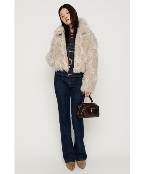 SLY(スライ)の「CURL F/FUR SHORT BZ カールファーショートブルゾン 秋服 冬服(ブルゾン・レディース・アイボリー/ベージュ/ブラック・FREE)」の16枚目の写真