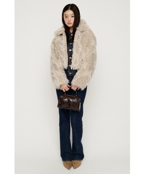 SLY(スライ)の「CURL F/FUR SHORT BZ カールファーショートブルゾン 秋服 冬服(ブルゾン・レディース・アイボリー/ベージュ/ブラック・FREE)」の18枚目の写真