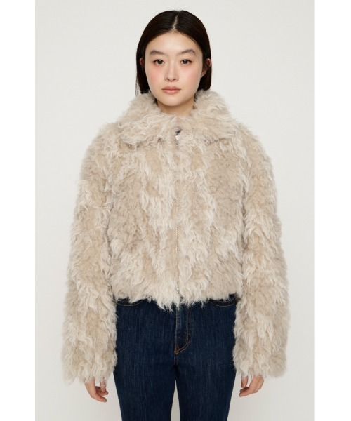 SLY(スライ)の「CURL F/FUR SHORT BZ カールファーショートブルゾン 秋服 冬服(ブルゾン・レディース・アイボリー/ベージュ/ブラック・FREE)」の19枚目の写真