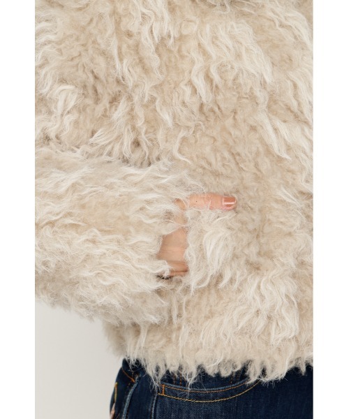 SLY(スライ)の「CURL F/FUR SHORT BZ カールファーショートブルゾン 秋服 冬服(ブルゾン・レディース・アイボリー/ベージュ/ブラック・FREE)」の21枚目の写真