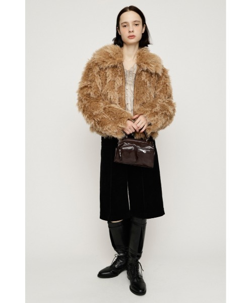 SLY(スライ)の「CURL F/FUR SHORT BZ カールファーショートブルゾン 秋服 冬服(ブルゾン・レディース・アイボリー/ベージュ/ブラック・FREE)」の4枚目の写真