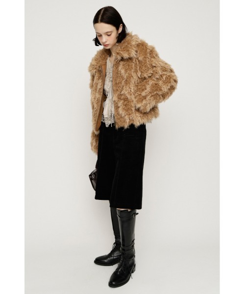 SLY(スライ)の「CURL F/FUR SHORT BZ カールファーショートブルゾン 秋服 冬服(ブルゾン・レディース・アイボリー/ベージュ/ブラック・FREE)」の5枚目の写真