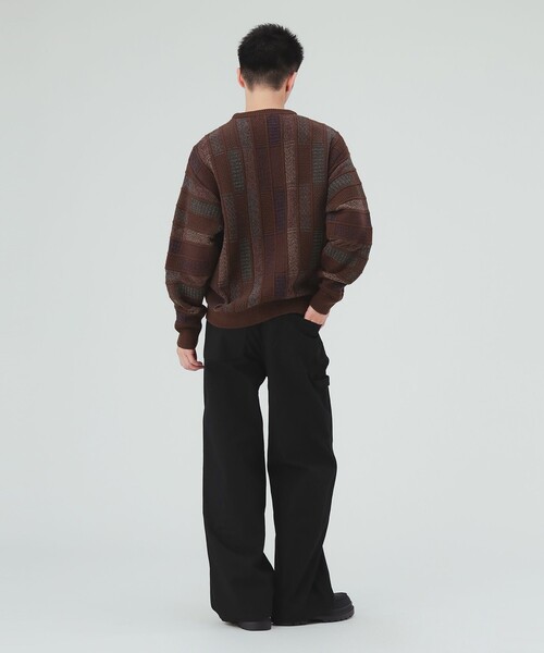 BEAMS HEART(ビームスハート)の「コットンダック ダブルニー ワイドパンツ(その他パンツ・メンズ・ライトブラウン/ブラック・MEDIUM/LARGE/SMALL)」の8枚目の写真
