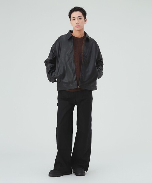 BEAMS HEART(ビームスハート)の「コットンダック ダブルニー ワイドパンツ(その他パンツ・メンズ・ライトブラウン/ブラック・MEDIUM/LARGE/SMALL)」の9枚目の写真