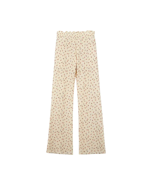 LOTSYOU(ロッツユー)の「lotsyou_Shirring Boot Cut Pants Flower Beige(その他パンツ・レディース・その他・ONESIZE)」の1枚目の写真
