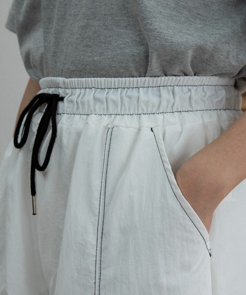 lawgy(ラウジー)の「stitch string point shaka pants / ステッチストリングポイントシャカパンツ(その他パンツ・レディース・ホワイト/ブラック・FREE)」の8枚目の写真