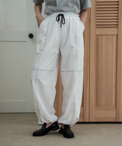 lawgy(ラウジー)の「stitch string point shaka pants / ステッチストリングポイントシャカパンツ(その他パンツ・レディース・ホワイト/ブラック・FREE)」の3枚目の写真