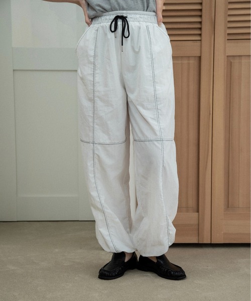 lawgy(ラウジー)の「stitch string point shaka pants / ステッチストリングポイントシャカパンツ(その他パンツ・レディース・ホワイト/ブラック・FREE)」の4枚目の写真