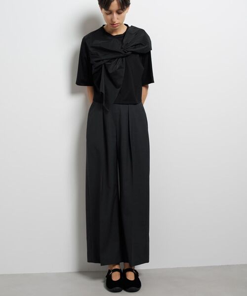 LANVIN en Bleu（ランバンオンブルー）の「ウールトロセミワイドパンツ（その他パンツ・レディース・グリーン/チャコールグレー・36/38）」の2枚目の写真