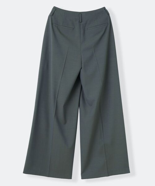 LANVIN en Bleu（ランバンオンブルー）の「ウールトロセミワイドパンツ（その他パンツ・レディース・グリーン/チャコールグレー・36/38）」の4枚目の写真