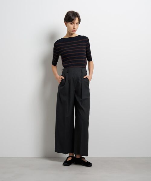 LANVIN en Bleu（ランバンオンブルー）の「ウールトロセミワイドパンツ（その他パンツ・レディース・グリーン/チャコールグレー・36/38）」の5枚目の写真