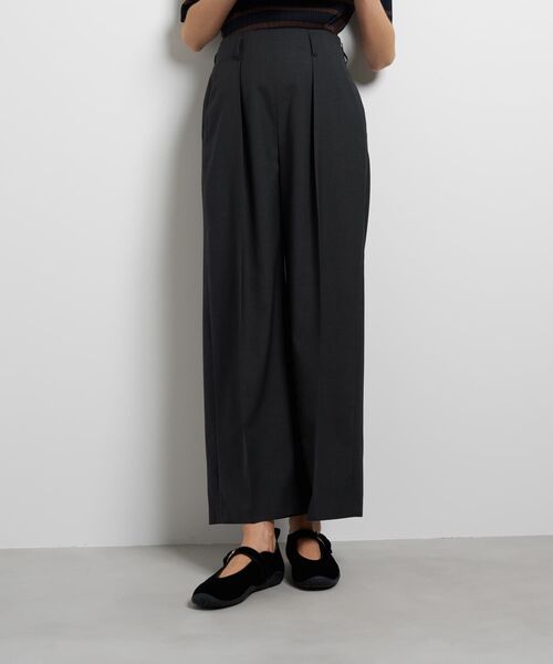 LANVIN en Bleu（ランバンオンブルー）の「ウールトロセミワイドパンツ（その他パンツ・レディース・グリーン/チャコールグレー・36/38）」の8枚目の写真