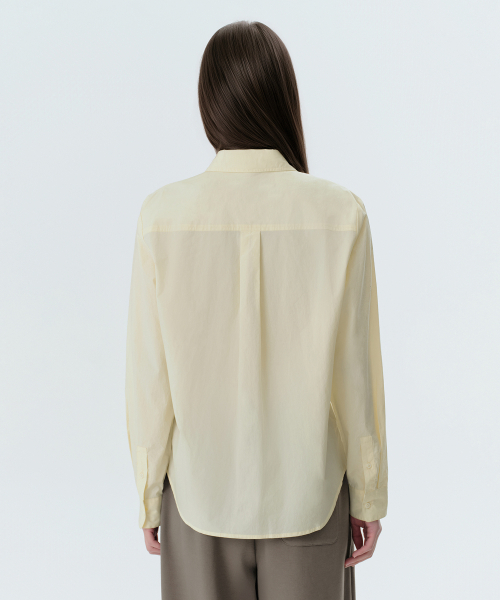 MUSINSA STANDARD WOMAN（ムシンサスタンダードウーマン）の「ウィメンズレギュラーボ washedポプリンシャツ[レモン]（シャツ/ブラウス・レディース・その他・SMALL/MEDIUM/LARGE/X-SMALL）」の4枚目の写真