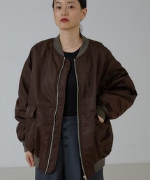 モンスターMA-1|配色リブ ボリュームシルエット
