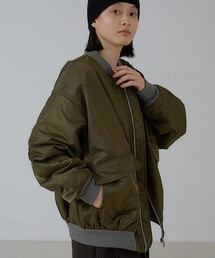 モンスターMA-1|配色リブ ボリュームシルエット