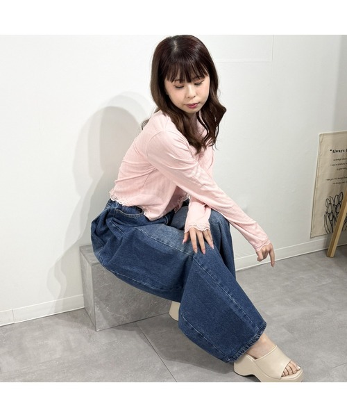 owen(オーウェン)の「ヴィンテージルーズバギーパンツ デニム ジーンズ ワイドパンツ(デニムパンツ・レディース・ブルー/ライトブルー/ブラック・S/M/L)」の4枚目の写真