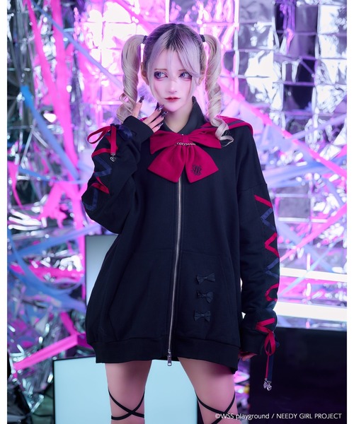 TRAVAS TOKYO(トラバス トウキョウ)の「【TRAVAS TOKYO×NEEDY GIRL OVERDOSE】セーラーZIP UPブルゾン(ブルゾン・レディース・ブラック/ホワイト・FREE)」の1枚目の写真