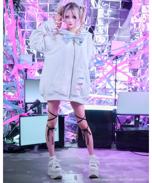 TRAVAS TOKYO(トラバス トウキョウ)の「【TRAVAS TOKYO×NEEDY GIRL OVERDOSE】セーラーZIP UPブルゾン(ブルゾン・レディース・ブラック/ホワイト・FREE)」の8枚目の写真