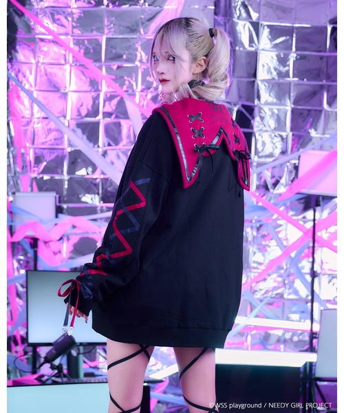 TRAVAS TOKYO(トラバス トウキョウ)の「【TRAVAS TOKYO×NEEDY GIRL OVERDOSE】セーラーZIP UPブルゾン(ブルゾン・レディース・ブラック/ホワイト・FREE)」の12枚目の写真