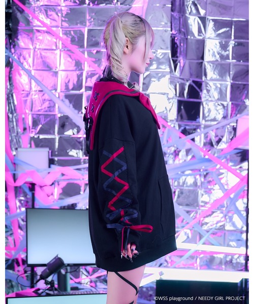 TRAVAS TOKYO(トラバス トウキョウ)の「【TRAVAS TOKYO×NEEDY GIRL OVERDOSE】セーラーZIP UPブルゾン(ブルゾン・レディース・ブラック/ホワイト・FREE)」の13枚目の写真