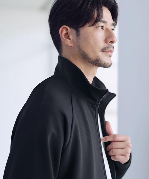 SPU(スプ)の「【セットアップ対応】防シワ・抗ピリング・ウォッシャブル ハイポンチ長袖トラックジャージジャケット(その他アウター・メンズ・杢グレー/チャコール/ブラック/ブラウン・S/M/L/XL)」の6枚目の写真