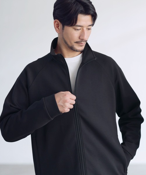 SPU(スプ)の「【セットアップ対応】防シワ・抗ピリング・ウォッシャブル ハイポンチ長袖トラックジャージジャケット(その他アウター・メンズ・杢グレー/チャコール/ブラック/ブラウン・S/M/L/XL)」の8枚目の写真