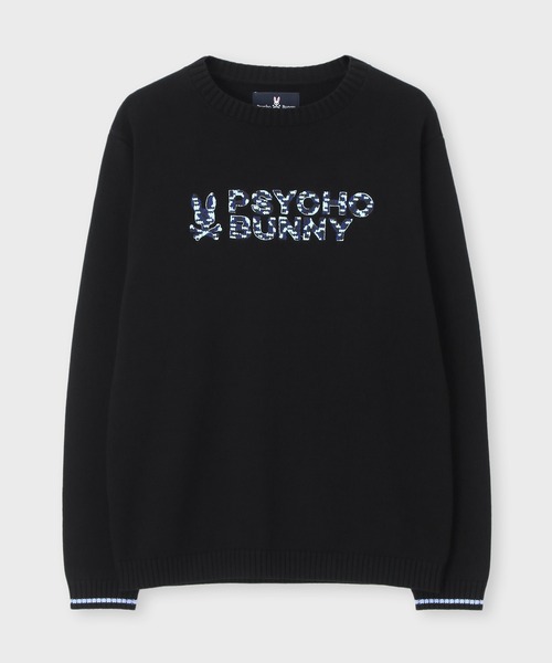 Psycho Bunny(サイコバニー)の「モザイク調ロゴ刺繍 コットン クルーネックニット(ニット/セーター・メンズ・レッド/ブラック/オフホワイト・MEDIUM/X-LARGE/LARGE)」の8枚目の写真