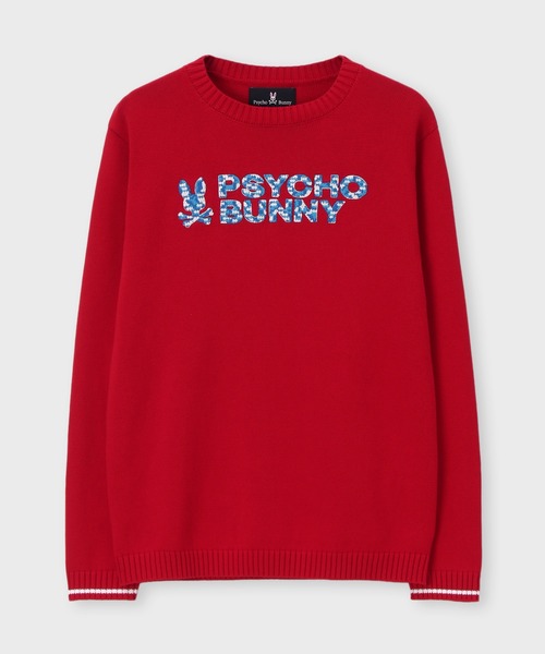 Psycho Bunny(サイコバニー)の「モザイク調ロゴ刺繍 コットン クルーネックニット(ニット/セーター・メンズ・レッド/ブラック/オフホワイト・MEDIUM/X-LARGE/LARGE)」の13枚目の写真