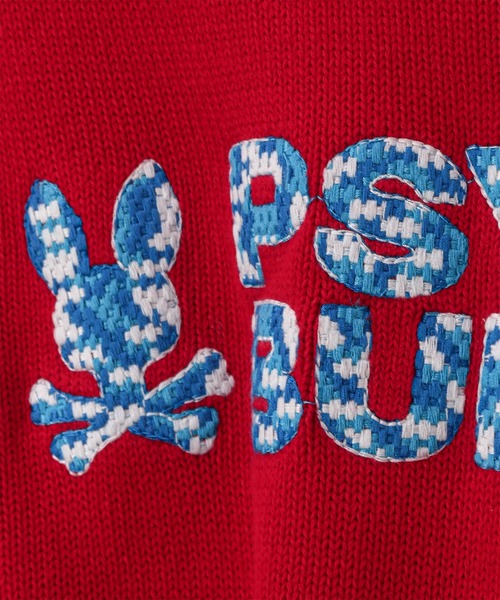Psycho Bunny(サイコバニー)の「モザイク調ロゴ刺繍 コットン クルーネックニット(ニット/セーター・メンズ・レッド/ブラック/オフホワイト・MEDIUM/X-LARGE/LARGE)」の7枚目の写真