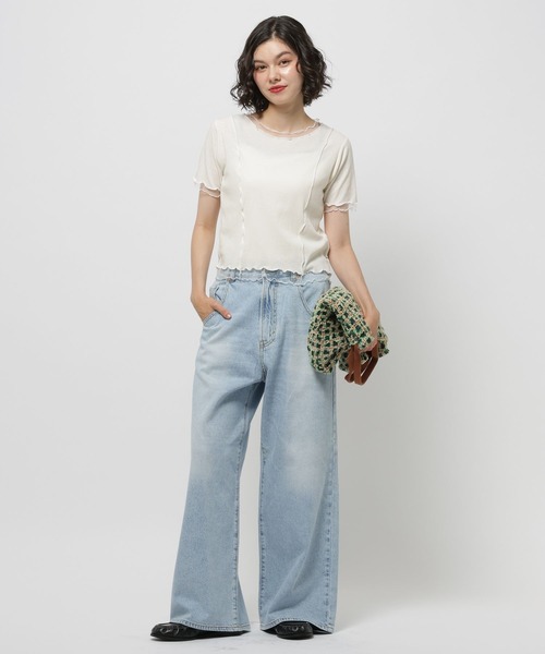 niko and...(ニコアンド)の「【WILLIAM B.ELIOTT】デニムパンツ(デニムパンツ・レディース・ライトブルー/ピンク・MEDIUM/LARGE)」の5枚目の写真