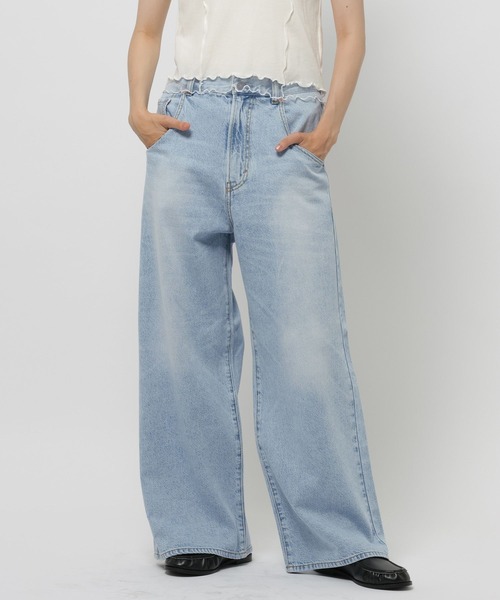 niko and...(ニコアンド)の「【WILLIAM B.ELIOTT】デニムパンツ(デニムパンツ・レディース・ライトブルー/ピンク・MEDIUM/LARGE)」の6枚目の写真