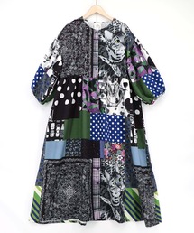163613:POPコラージュ総柄シャツワンピース
