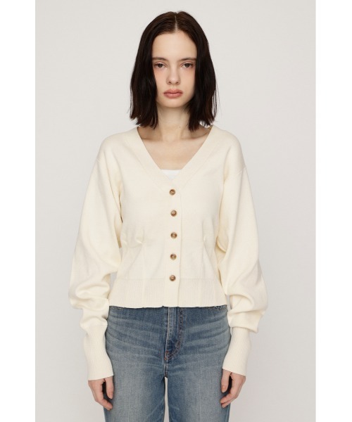 SLY(スライ)の「SCARF SET KNIT CARDIGAN スカーフセットニットカーディガン 秋服 2点セット(カーディガン/ボレロ・レディース・バーガンディー/杢グレー/アイボリー・FREE)」の7枚目の写真