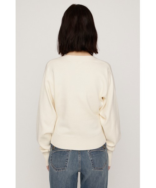 SLY(スライ)の「SCARF SET KNIT CARDIGAN スカーフセットニットカーディガン 秋服 2点セット(カーディガン/ボレロ・レディース・バーガンディー/杢グレー/アイボリー・FREE)」の9枚目の写真