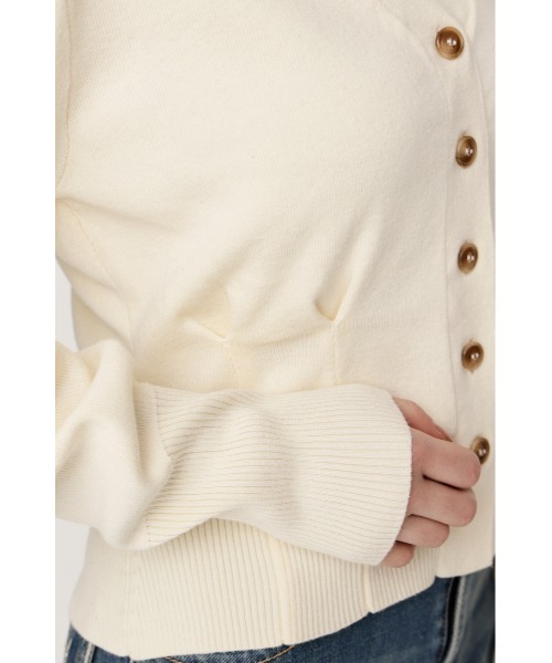 SLY(スライ)の「SCARF SET KNIT CARDIGAN スカーフセットニットカーディガン 秋服 2点セット(カーディガン/ボレロ・レディース・バーガンディー/杢グレー/アイボリー・FREE)」の10枚目の写真
