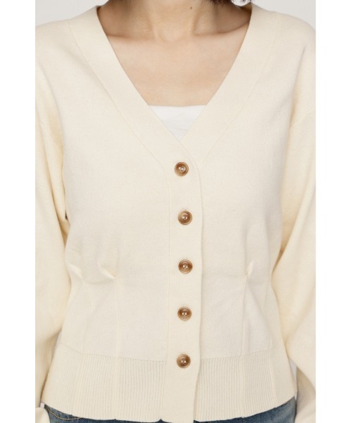SLY(スライ)の「SCARF SET KNIT CARDIGAN スカーフセットニットカーディガン 秋服 2点セット(カーディガン/ボレロ・レディース・バーガンディー/杢グレー/アイボリー・FREE)」の11枚目の写真