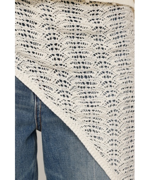 SLY(スライ)の「SCARF SET KNIT CARDIGAN スカーフセットニットカーディガン 秋服 2点セット(カーディガン/ボレロ・レディース・バーガンディー/杢グレー/アイボリー・FREE)」の13枚目の写真